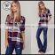 Ladies Autumn Cotton Plaid Shirt for Women