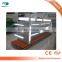 Metal gondola display shelf in the supermarket or shop