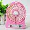 2016 USB Mini Fan Portable Electric Fans LED Portable 4-inch 3 Speeds Rechargeable Fan Desktop Fan Cooling Operated Fan
