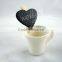 Heart Shape Dark Black Slate Label Clip