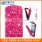 Set Screen Protector Stylus And Case , Bling Black Leather Wallet Cover For Samsung Galaxy Fame S6810