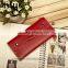 Beautiful style elegance ladies red clutch bifold purse in China