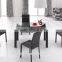 L820 Tempered Clear Glass Ultra High Gloss black Dining Table