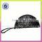 Ladies party hand bag and polyester cluth bags with pp decorations black and white 2 color