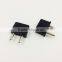 Universal black 2 rounded pins Europe standard converter convertor for EU