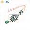 s>>>> Fashion Women's Hairpin Water Drop Shaped Green Rhinestone Hair Combs For Wedding Bridal Dangling Hair Pins/