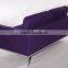 Two seat color wool fabric living room furniture deep purple sofa sale
