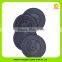 16016 Eco-friendly leather black round shape leather/PU drink coaster