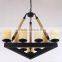 metal hanging pendant light stairs pendant light with alabaster shade in E27*9 light home decor/Gallary/coffee bar/shopping mall
