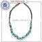 Black/White Magnetic Bead and Pumpkin Bead Hematite Necklace with Wire Braided Pendant