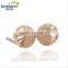 Round Leaf Shaped Zircon Gold Plating Lady Elegant Stud Earring Circle Silver