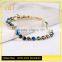 Factory price 925 sterling silver custom lettering jewerly rose gold plating inlaid green zirconia adustable bracelet