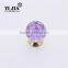 Gold Zinc Alloy Violet Amethyst Glass Cabinet Knob