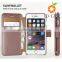 Hot selling Good quality Genuine Leather pink colors Side Flip Wallet Case