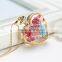 2016 new summer beautiful gold chian real flower jewelry heart pendant crystal women's herbarium necklace