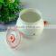 White Chinese Style Home Ceramic Salt & Sugar Pot With Lid, Flower Decal Printing