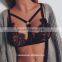 2017 New Come Summer Woman Crop Top Sexy Girl Bikini Bra Hollow Out Lace Sex Lingerie Transparent