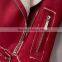 2015 trendy red lapel collar short women winter jacket with shearling