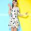 HOYUGO digital printing lace high neck dresses lace dress