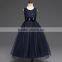 Children girl sleeveless dress embroidered princess lace  wedding dress