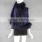 Wholesale women apparel korea style fur poncho cotton raccoon fur trim shawl cape