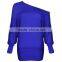Anti-Static Women fashion blue satin blouse