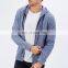 long sleeve textured front zipper hoodies men