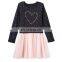 Kids Cute and Beautiful Model Dresses, Girls 4- 7 Rhinestone French Terry Tulle Dress