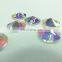 Crystal AB colorful round flatback crystals wholesale for shose making