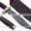 Damascus knifes - Custom Handmade Twisted Damascus Hunting Knife with Black Pahka Wood and Damascus bolsters