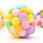 Amazon hot selling colorful bouncing ball with bell for cat playing rainbow ball for pet