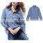 DiZNEW wholesale form china factory Washed blue denim jeans shirt ladies