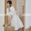 TWOTWINSTYLE Korean Lace Up Summer Dress Square Collar Puff Sleeve Backless Casual Women Dresses