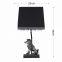 Wholesale square black lamp shade animal base bedside lamp modern silver resin table lamp for hotel decor