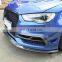 Carbon Fiber Front Bumper Fins Splitters for Audi A3 Sline S3 2014-2016