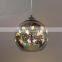 Classic design LED lamp pendant light diameter 20/25/30cm 3D colorful Plated Glass Mirror Ball hanging light fixture