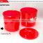 round double layer plastic ice bucket with lid