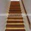 LED Home Used Straight Floating Staircase with Safety solid wood Stairs Steps