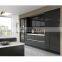 new custom commercial black hanging wall cupboard led light kitchen cabinet