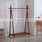 Large Free Standing Foldable Solid Wood Garment Coat Rack Clothes hanging with Bottom Shelf