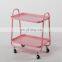 Multi-purpose metal multi-purpose vehicle 2-layer shelf trolley