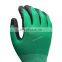 Green Polyester Latex Coated Work Gloves EN388 Gardening Working Gloves Manufacturer Grip And Grab Contractor Safety Work Gloves