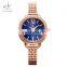 SHENGKE Feminine Bracelet Wristwatchs Lady Noctilucent Wrist Watchs Thin Rosegold Alloy Band Bracelet Watch