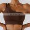 Sports bra plus size gym bra for women top active yoga soft design your own custom logo one shoulder sports bra