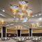 Modern custom hotel entrance long coloured art deco glass tube pendant chandelier