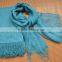 Wholesale Korean Japan Fashion Women Solid Color Plain Tassel France Linen Scarf Shawl