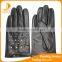 High quality best sales laies and women's black rivet snap and diamond decorate sheepskin leather gloves