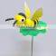 5 inch Bee on Lotus Plastic Outdoor Yard Hot Sale Decorative Garden Animals Stakes