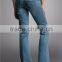 OEM personalized high quality comfort denim casual women flare leg boot out distressed ladies long jeans