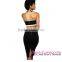  2016 Hot Women Casual Two Piece Dress Sexy Black Bandeau Color Block Skirt Set
